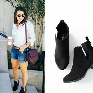 Suede Cut Out Ankle Boots